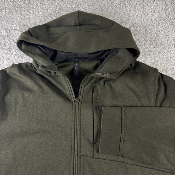 Lululemon Other - Lululemon Engineered Warmth Full Zip Hoodie XL Dark Olive Green Wool Blend
